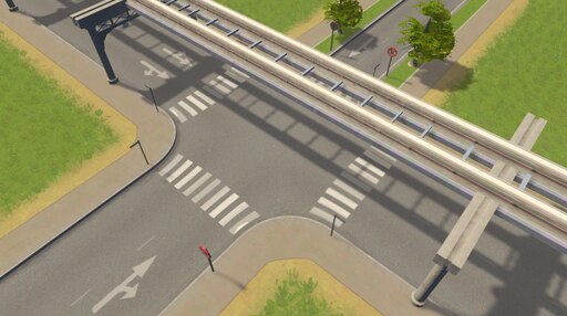 Steam: Monorail 2-Lane One Way Road